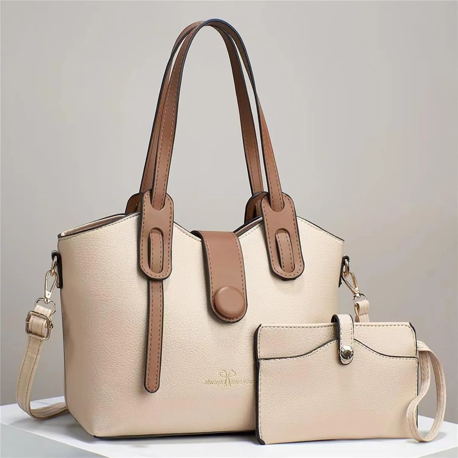 2 Packet Laptop Tote Bag for Women Waterproof Leather Computer Bags Women Business Office Work Bag Briefcase
