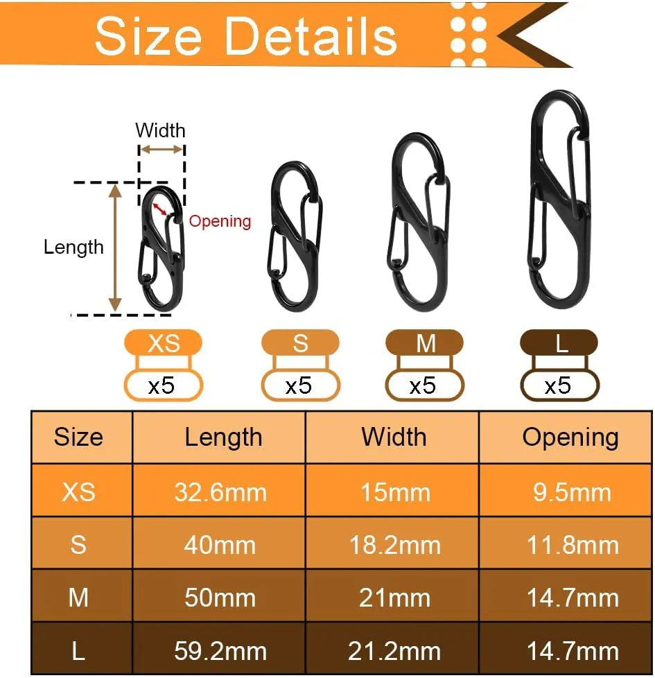 20Pcs Double Opening Lock Zipper Pull Replacement Clips, Zipper Locks Anti Theft Deterrent for Bag Luggage Pickpocket Backpack Purse Travel Suitcase (Black)