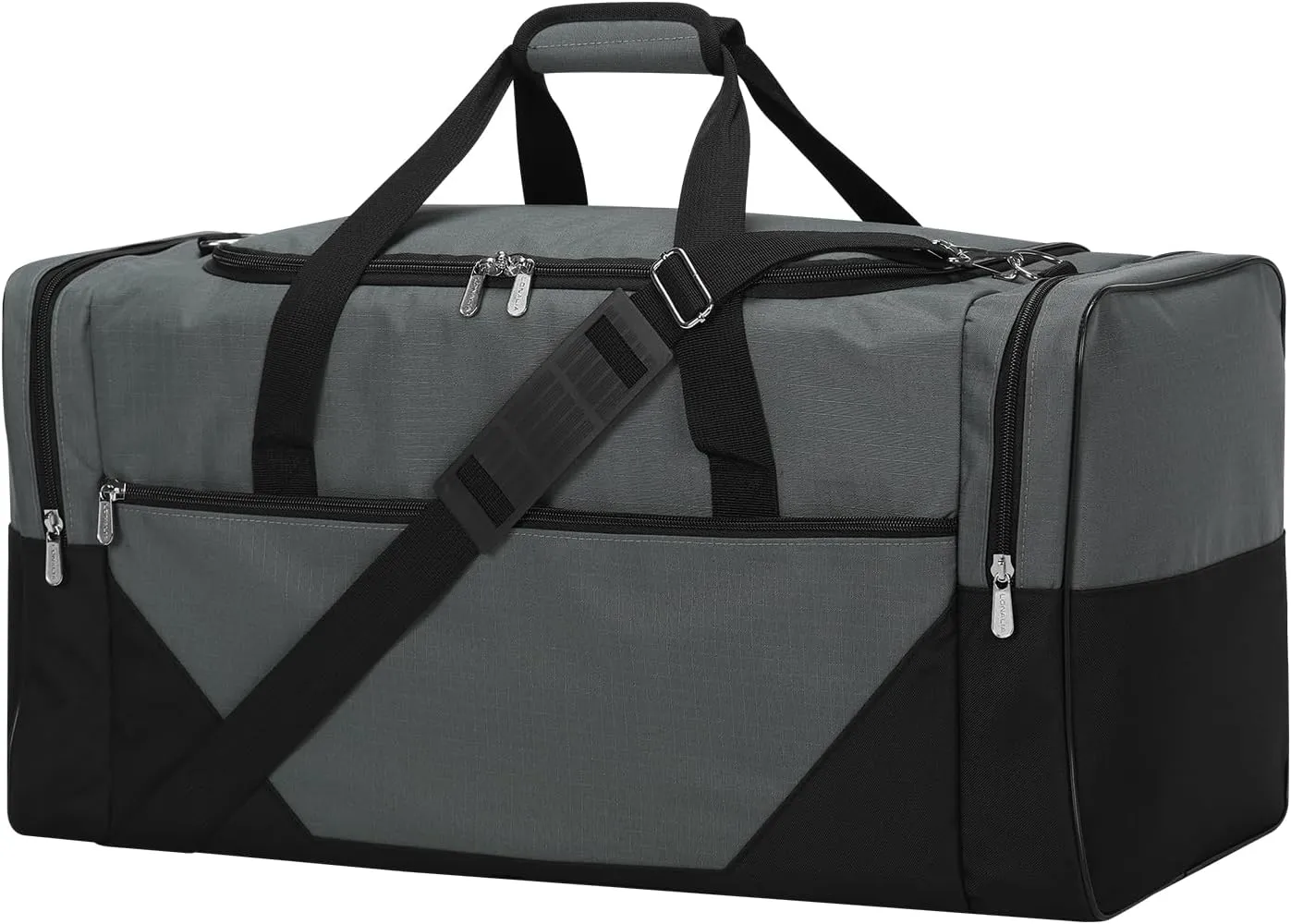 25 in Large Travel Duffel Bag for Men - 56L Roomy Weekender Bag with Trolley Sleeve (Gray)