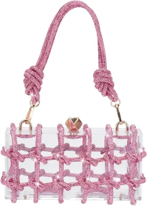 Acrylic Purse Bag with Rhinestones Clutch Purse Evening Clutches for Wedding and Party