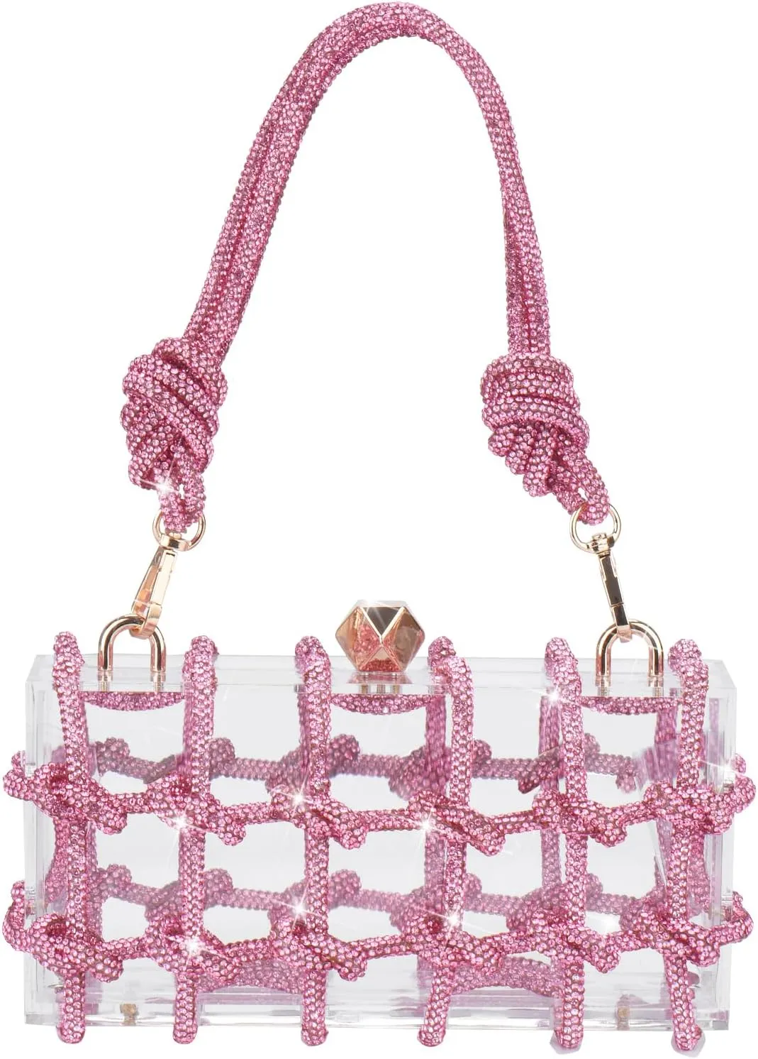 Acrylic Purse Bag with Rhinestones Clutch Purse Evening Clutches for Wedding and Party