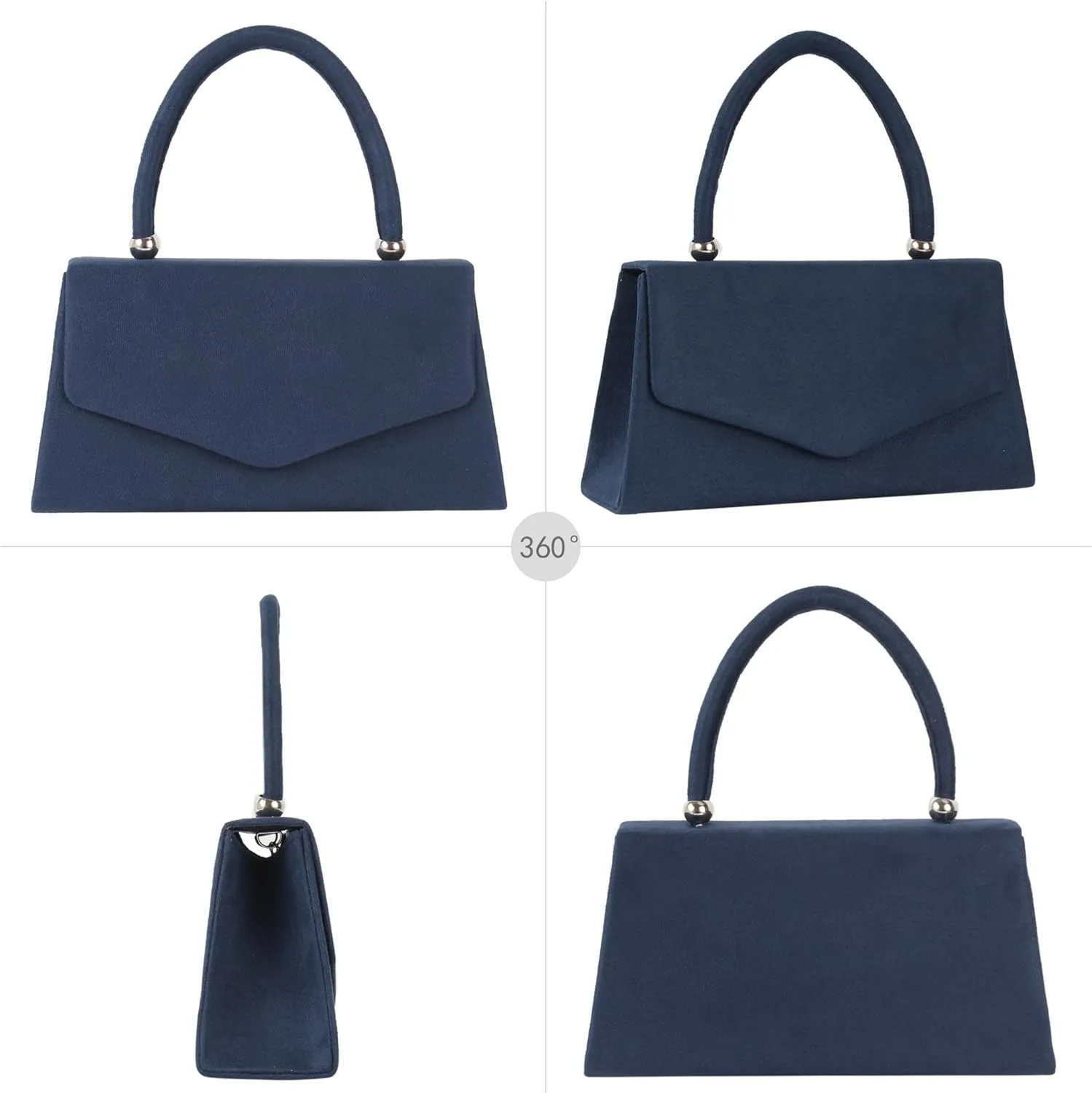 Aisi Women's Evening Bag Party Clutches Elegance Velvet Top Handle Handbag Classic Wedding Cocktail Prom Purse