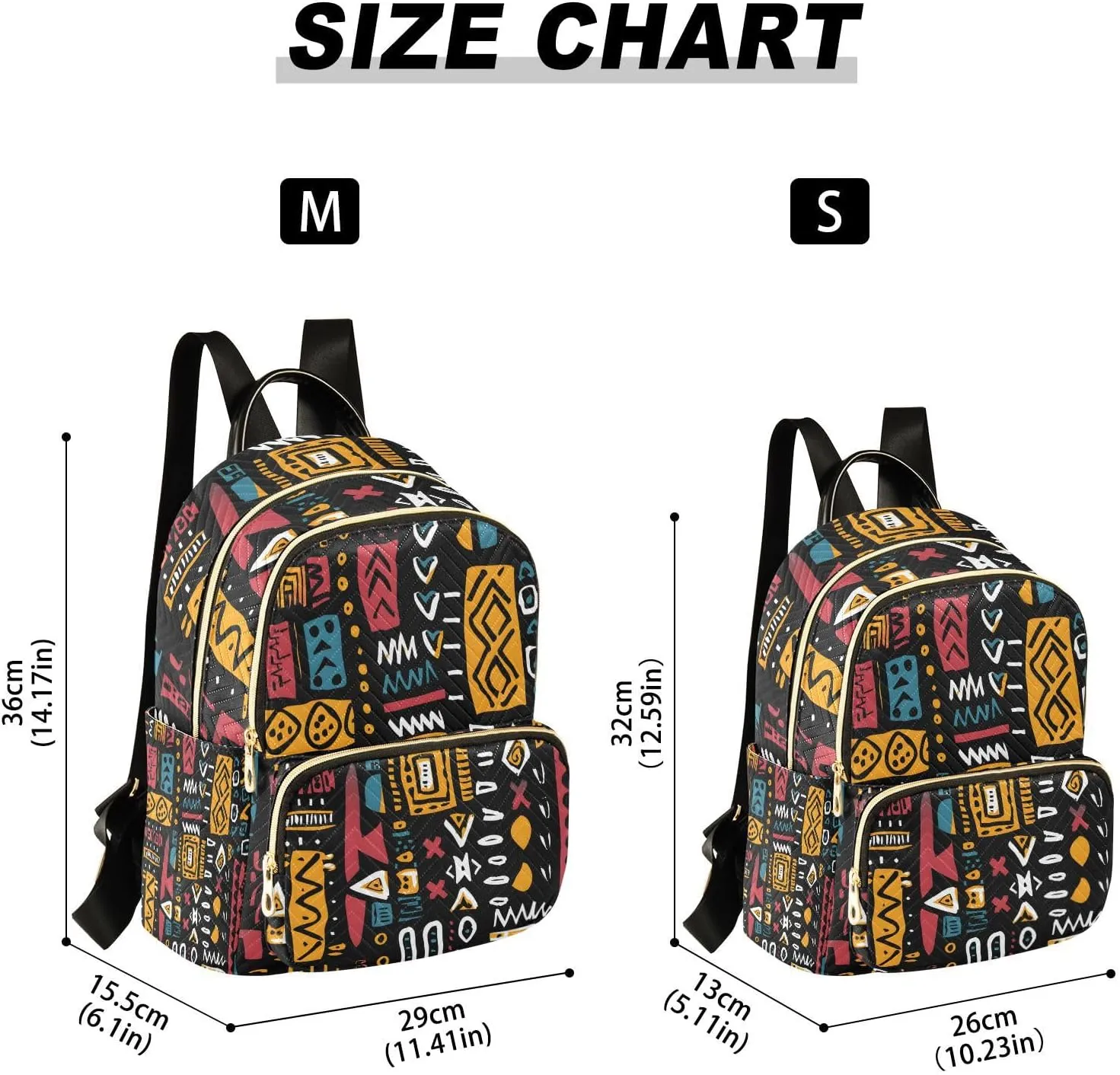 ALAZA Women Mini Backpack Purse Bag Lightweight Casual Daily Travel Backpack African Ethinic Geometric Print Back Pack Fashion Multipurpose Shoulder Bag,S