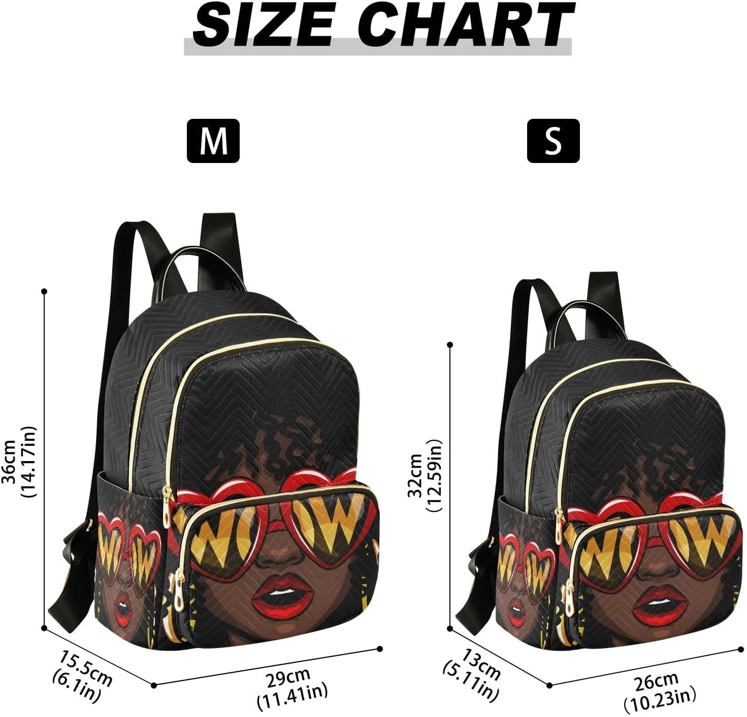 ALAZA Women Mini Backpack Purse Bag Lightweight Casual Daily Travel Backpack Afro American Woman Back Pack Fashion Multipurpose Shoulder Bag,S