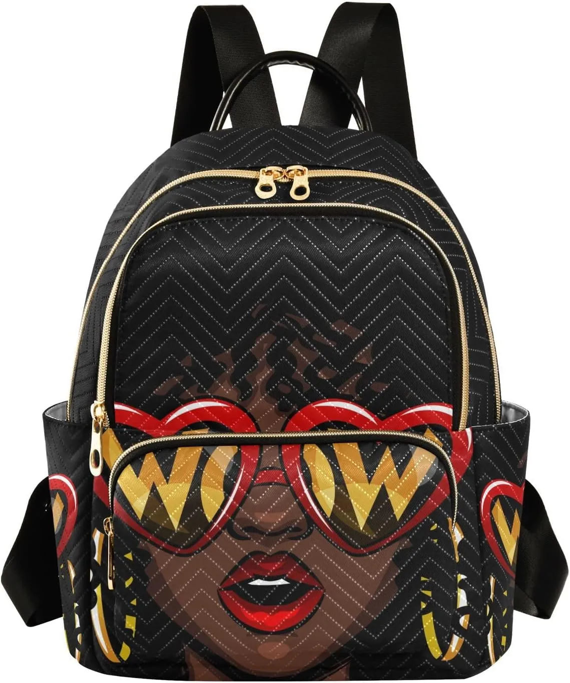 ALAZA Women Mini Backpack Purse Bag Lightweight Casual Daily Travel Backpack Afro American Woman Back Pack Fashion Multipurpose Shoulder Bag,S