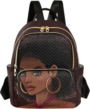 ALAZA Women Mini Backpack Purse Bag Lightweight Casual Daily Travel Backpack Beautiful African American Girl Back Pack Fashion Multipurpose Shoulder Bag,S