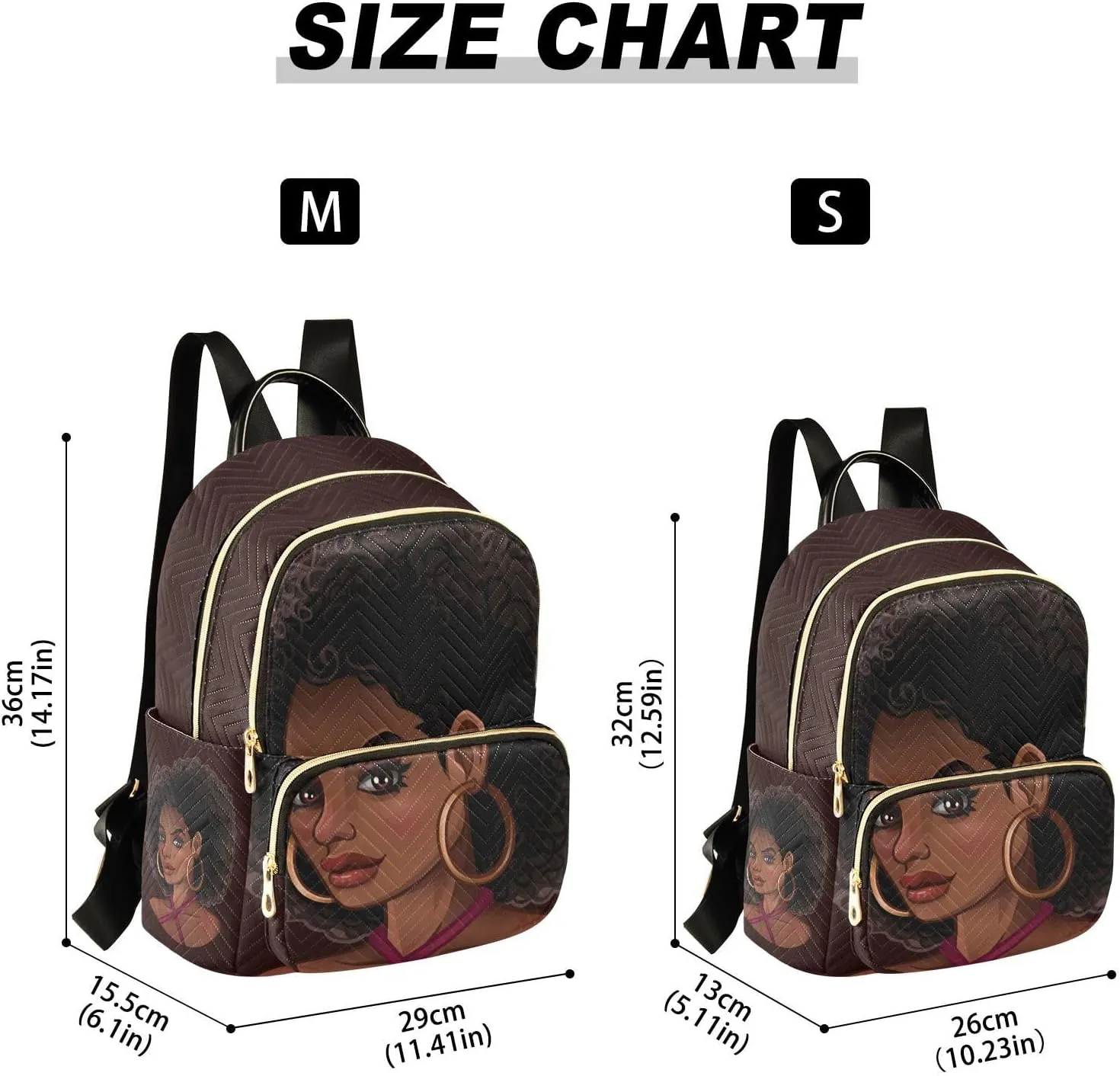 ALAZA Women Mini Backpack Purse Bag Lightweight Casual Daily Travel Backpack Beautiful African American Girl Back Pack Fashion Multipurpose Shoulder Bag,S