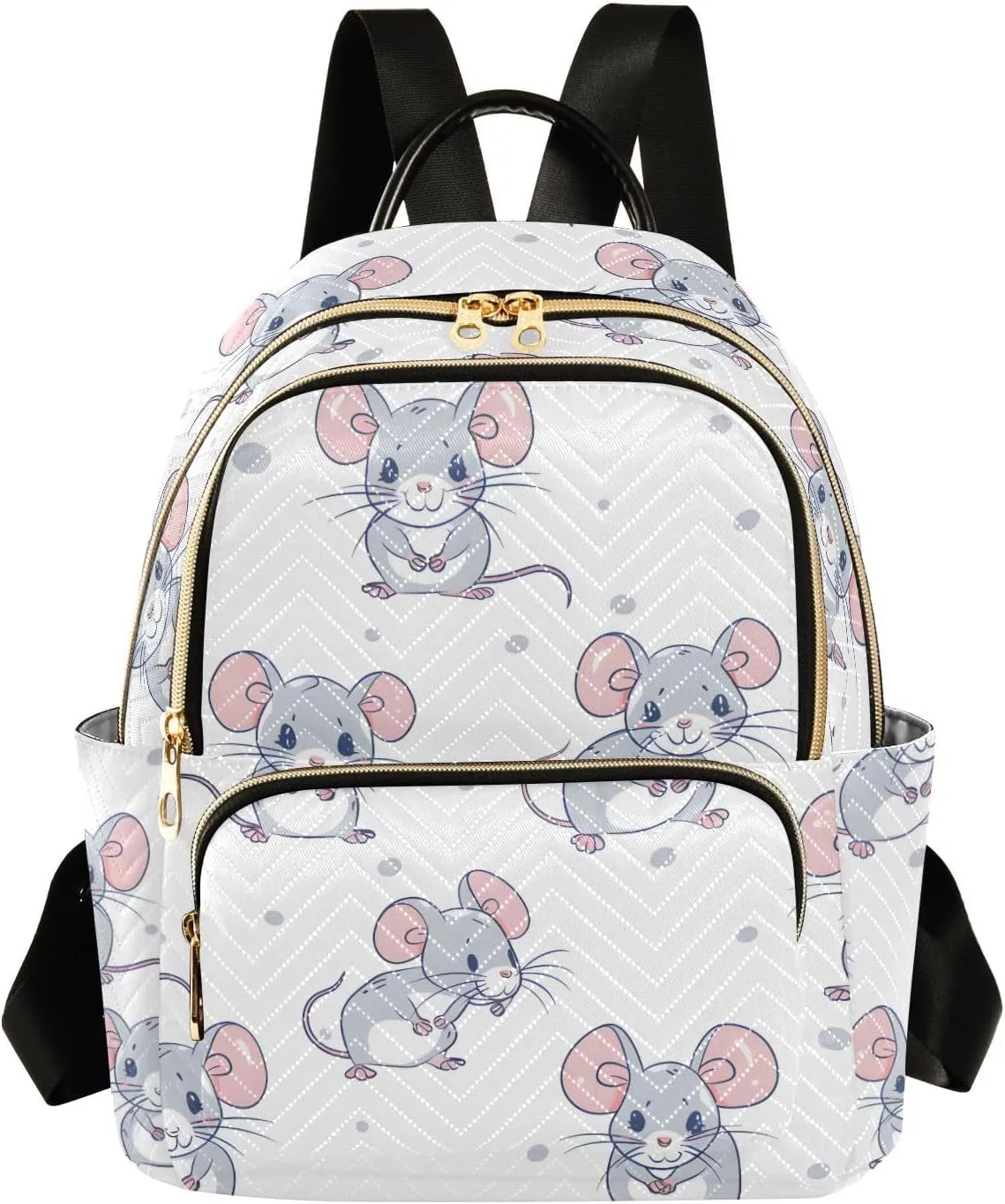 ALAZA Women Mini Backpack Purse Bag Lightweight Casual Daily Travel Backpack Cute Mouse with Polka Dots Back Pack Fashion Multipurpose Shoulder Bag,S