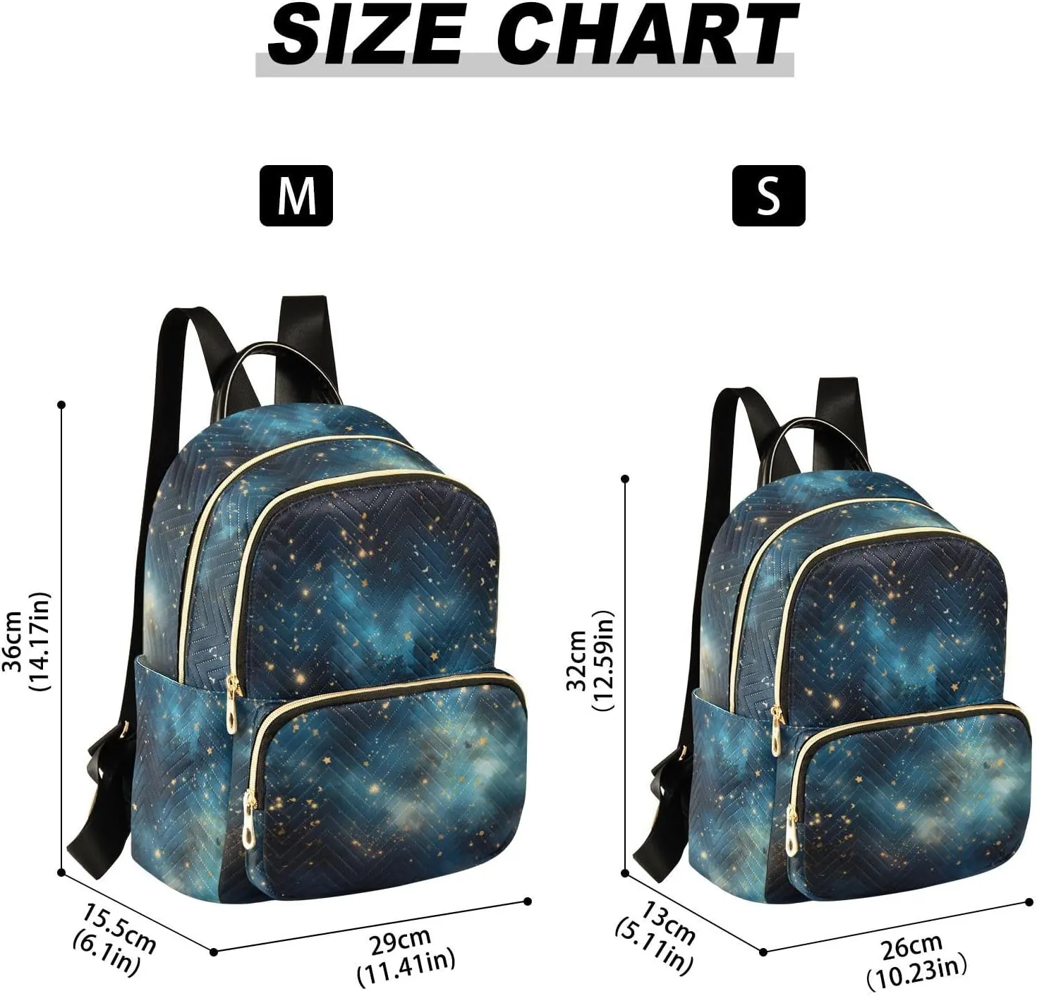 ALAZA Women Mini Backpack Purse Bag Lightweight Casual Daily Travel Backpack Endless Universe with Stars and Galaxies Back Pack Fashion Multipurpose Shoulder Bag,S