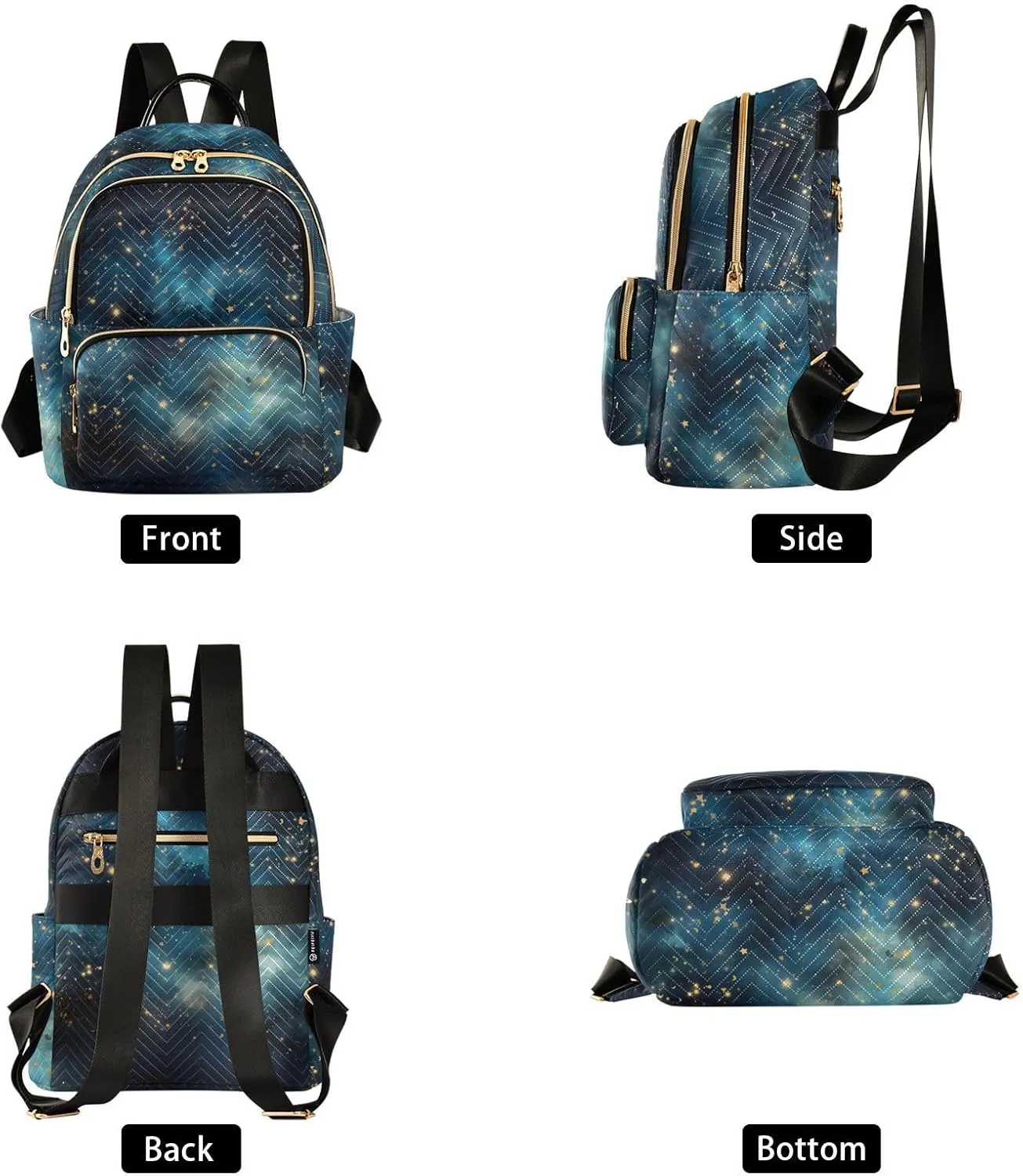 ALAZA Women Mini Backpack Purse Bag Lightweight Casual Daily Travel Backpack Endless Universe with Stars and Galaxies Back Pack Fashion Multipurpose Shoulder Bag,S