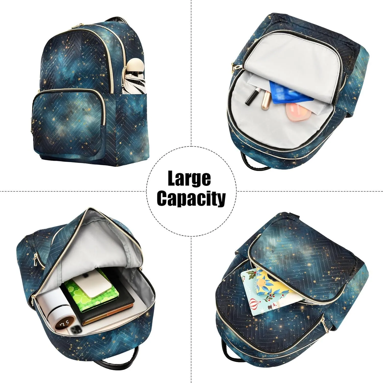 ALAZA Women Mini Backpack Purse Bag Lightweight Casual Daily Travel Backpack Endless Universe with Stars and Galaxies Back Pack Fashion Multipurpose Shoulder Bag,S