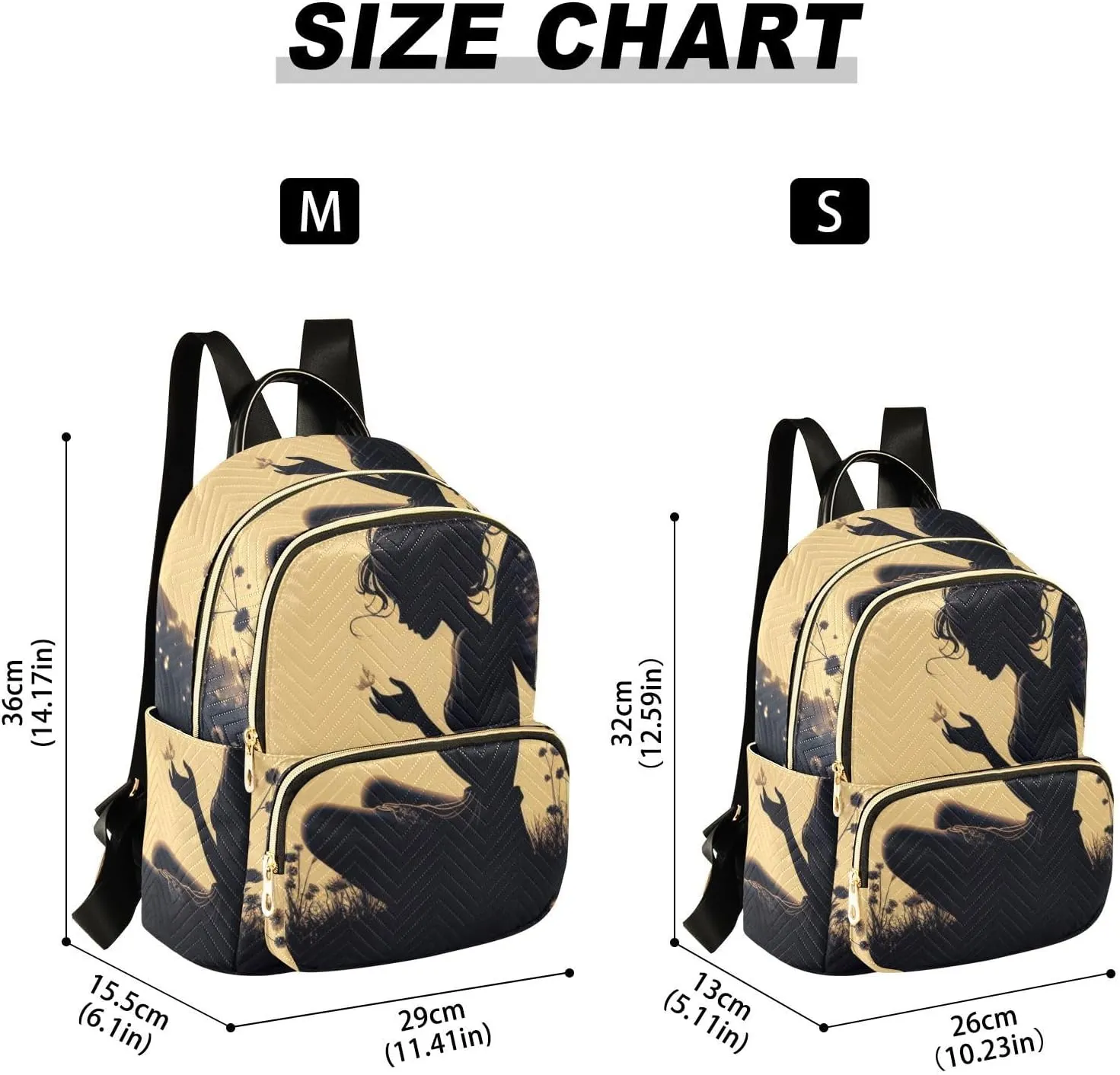 ALAZA Women Mini Backpack Purse Bag Lightweight Casual Daily Travel Backpack Fairy Girl with Butterflies Back Pack Fashion Multipurpose Shoulder Bag,S