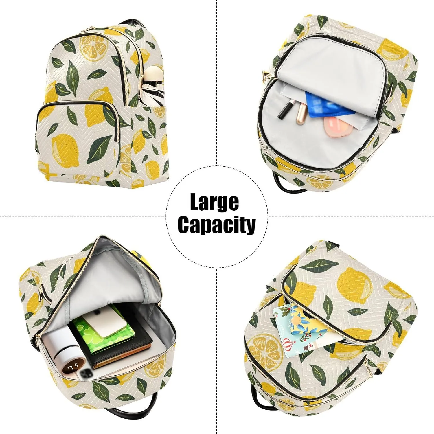 ALAZA Women Mini Backpack Purse Bag Lightweight Casual Daily Travel Backpack Lemon Back Pack Fashion Multipurpose Shoulder Bag,M
