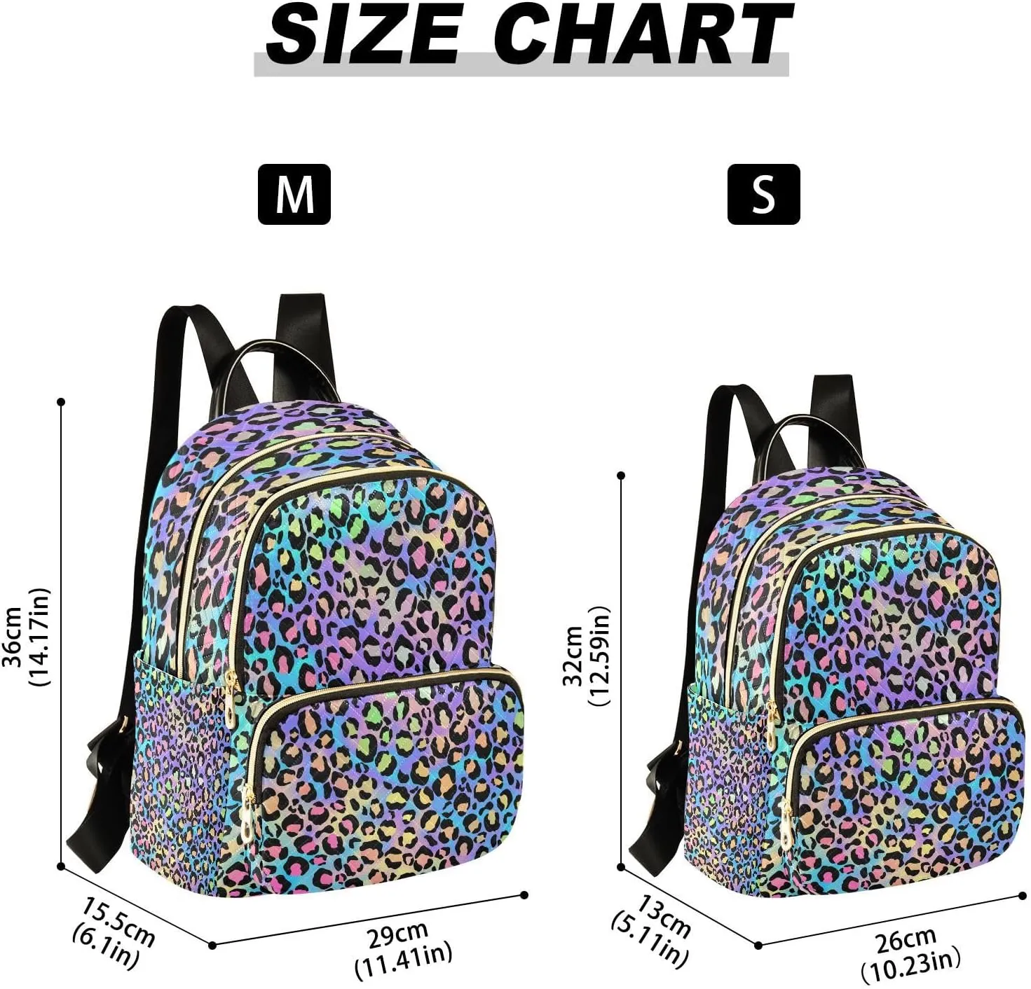 ALAZA Women Mini Backpack Purse Bag Lightweight Casual Daily Travel Backpack Leopard Print Puple Blue Cheetah Back Pack Fashion Multipurpose Shoulder Bag,S
