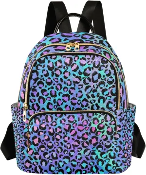 ALAZA Women Mini Backpack Purse Bag Lightweight Casual Daily Travel Backpack Leopard Spot on Gradient Background Back Pack Fashion Multipurpose Shoulder Bag,S