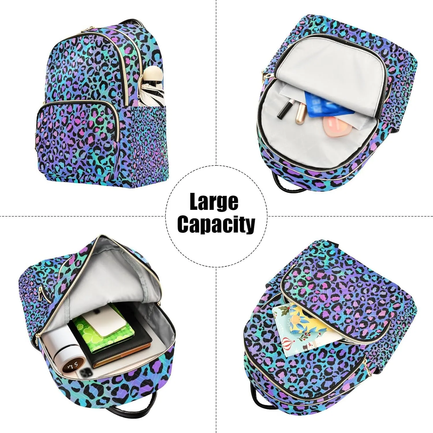 ALAZA Women Mini Backpack Purse Bag Lightweight Casual Daily Travel Backpack Leopard Spot on Gradient Background Back Pack Fashion Multipurpose Shoulder Bag,S