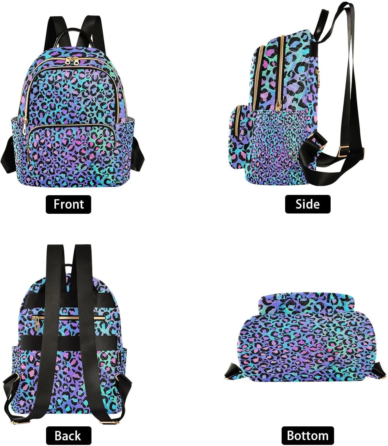 ALAZA Women Mini Backpack Purse Bag Lightweight Casual Daily Travel Backpack Leopard Spot on Gradient Background Back Pack Fashion Multipurpose Shoulder Bag,S