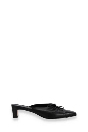 AMAR LEATHER MULES IN BLACK