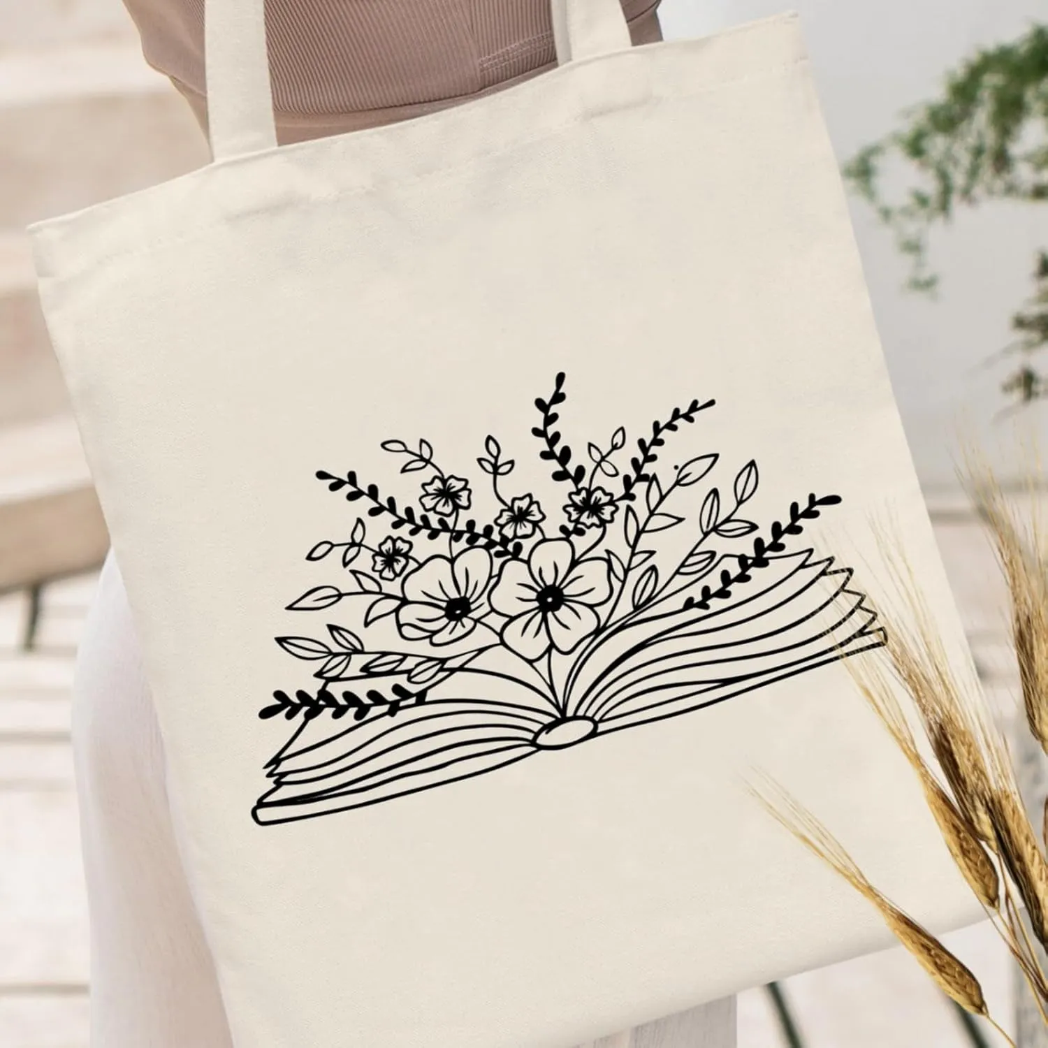 Andeiltech Canvas Tote Bag for Women Aesthetic Cute Cat Shopping Grocery Reusable Bags with Inner Zipper Women Gift