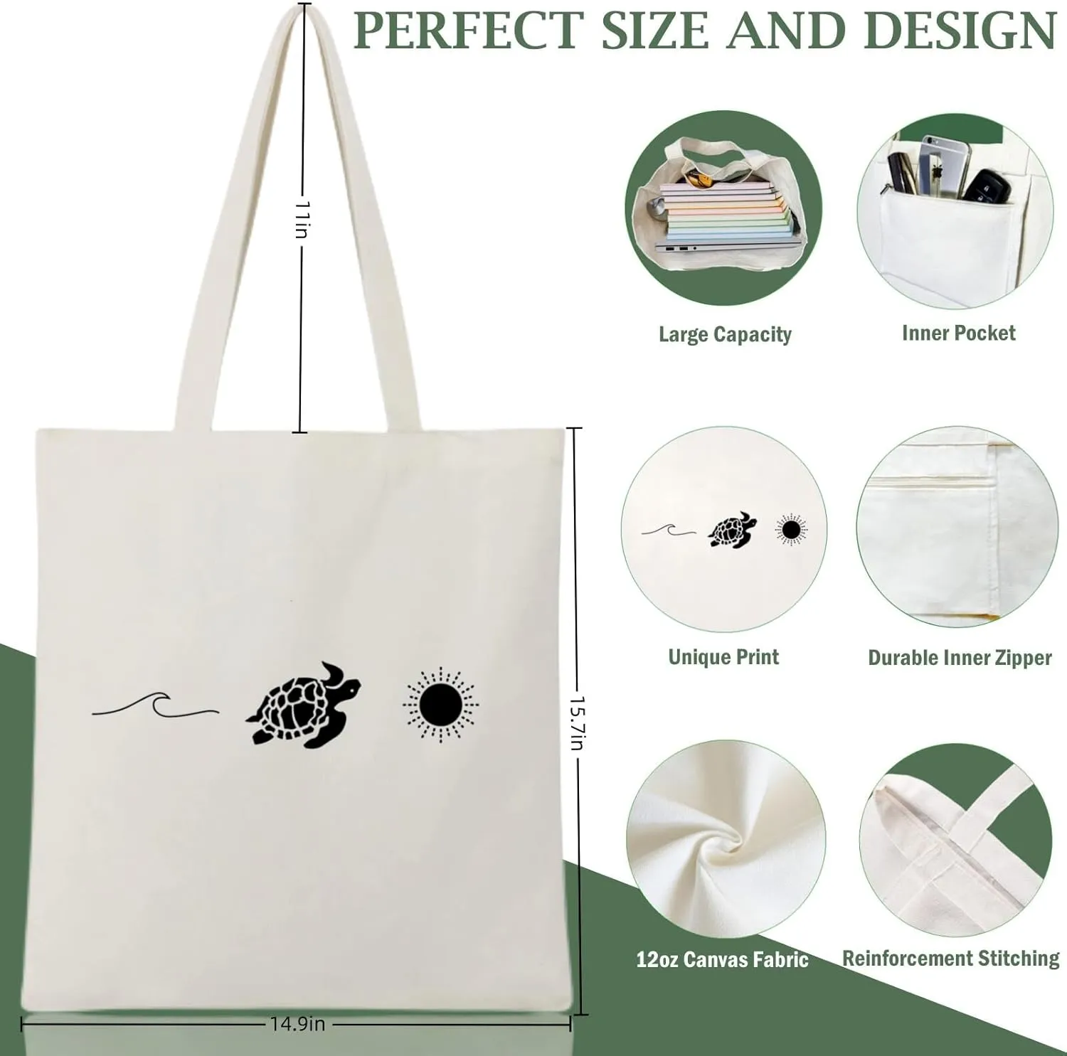 Andeiltech Canvas Tote Bag for Women, Aesthetic Travel Tote Bag Shoulder Reusable Grocery Bags Mom Birthday Gift