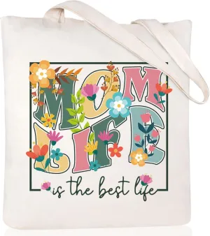 Andeiltech Canvas Tote Bag for Women, Aesthetic Travel Tote Bag Shoulder Reusable Grocery Bags Mom Birthday Gift