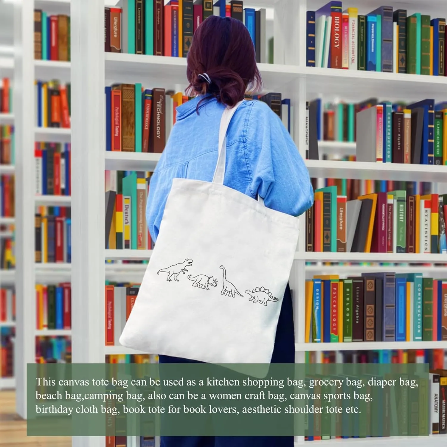 Andeiltech Canvas Tote Bag for Women, Aesthetic Travel Tote Bag Shoulder Reusable Grocery Bags Mom Birthday Gift