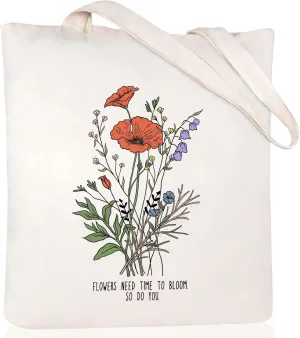 Andeiltech Canvas Tote Bag for Women, Aesthetic Travel Tote Bag Shoulder Reusable Grocery Bags Mom Birthday Gift