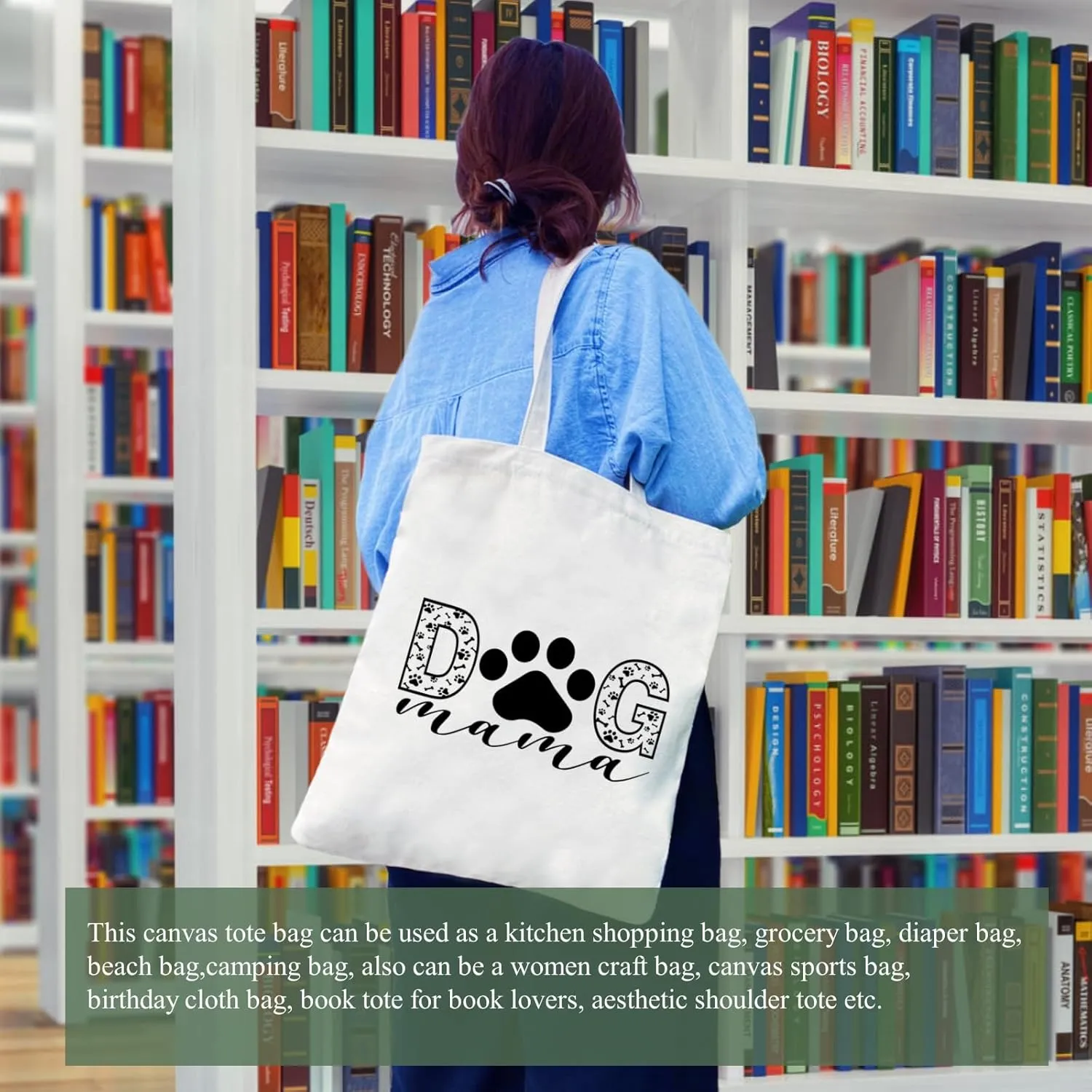 Andeiltech Canvas Tote Bag for Women, Aesthetic Travel Tote Bag Shoulder Reusable Grocery Bags Mom Birthday Gift