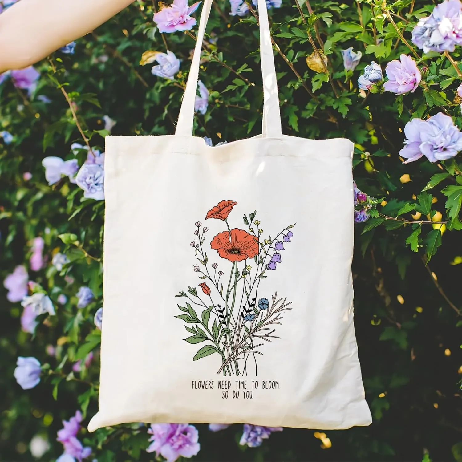 Andeiltech Canvas Tote Bag for Women, Aesthetic Travel Tote Bag Shoulder Reusable Grocery Bags Mom Birthday Gift