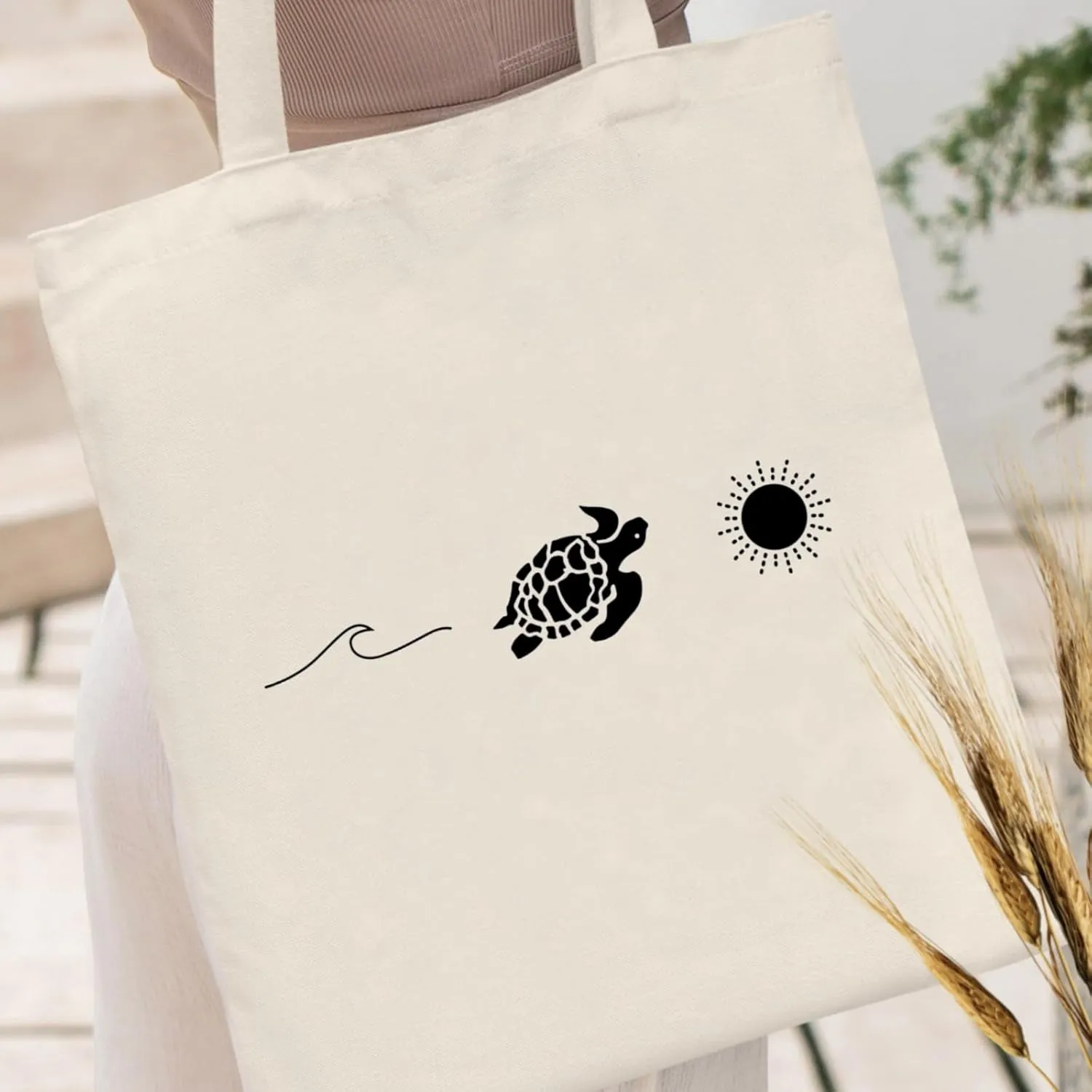 Andeiltech Canvas Tote Bag for Women, Aesthetic Travel Tote Bag Shoulder Reusable Grocery Bags Mom Birthday Gift