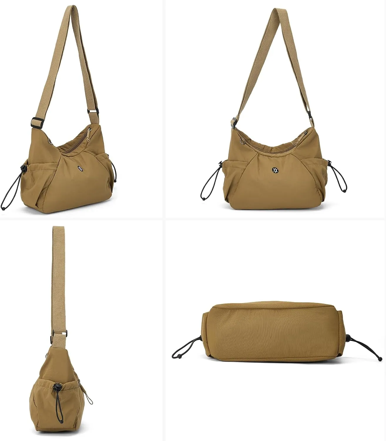 Axcone Hobo Bag for Women Nylon Crossbody Bag Multi-Pocket Sling Bag Roomy Lightweight Casual Shoulder Bag Adjustable Strap
