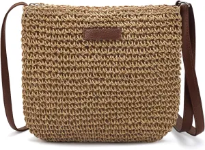 Ayieyill Straw Clutch Bags for Women Shoulder Bag Crossbody Bag Summer Beach Straw Bag Hand-Woven