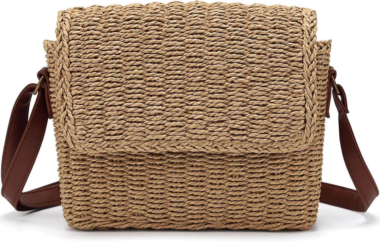 Ayieyill Straw Clutch Bags for Women Shoulder Bag Crossbody Bag Summer Beach Straw Bag Hand-Woven