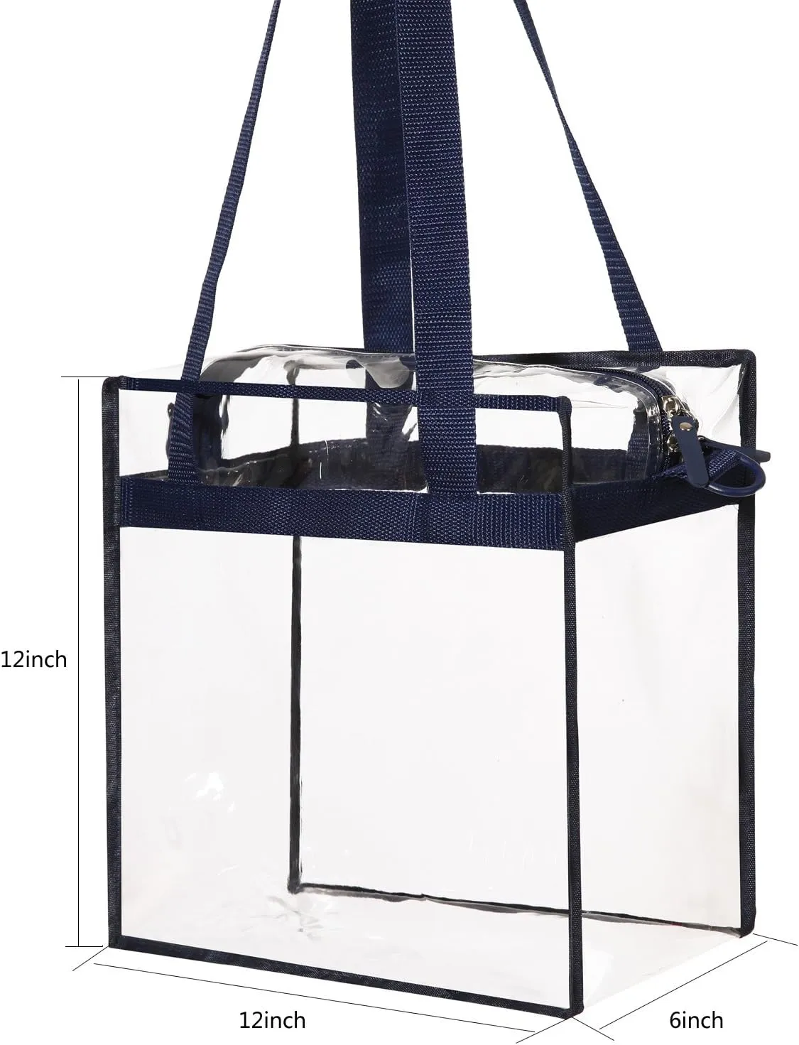 BAGAIL Clear Bags Stadium Approved Clear Tote Bag with Zipper Closure Crossbody Messenger Shoulder Bag with Adjustable Strap