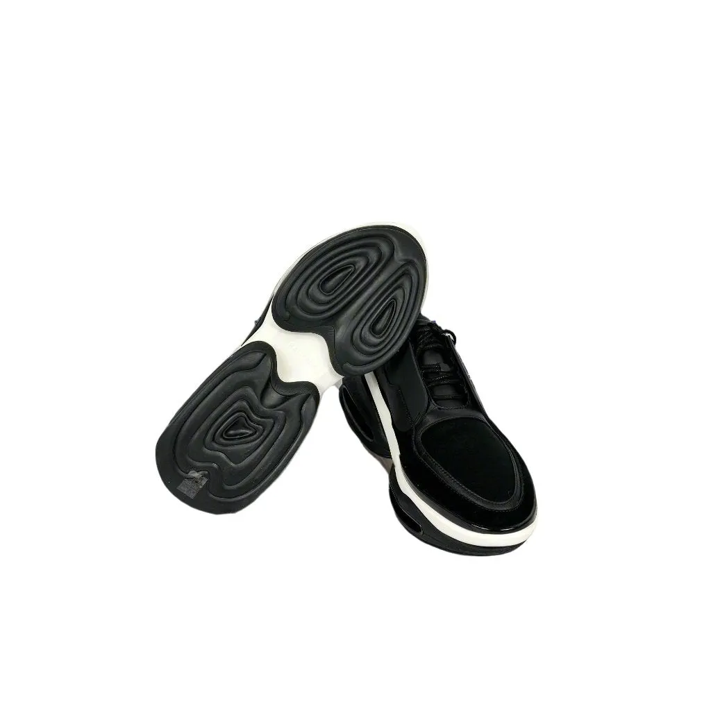 Balmain Mens Black Low Top Lace Leather Sneakers