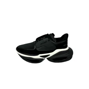 Balmain Mens Black Low Top Lace Leather Sneakers