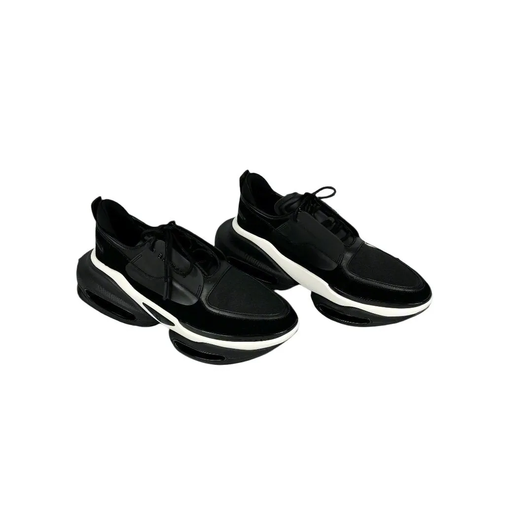 Balmain Mens Black Low Top Lace Leather Sneakers