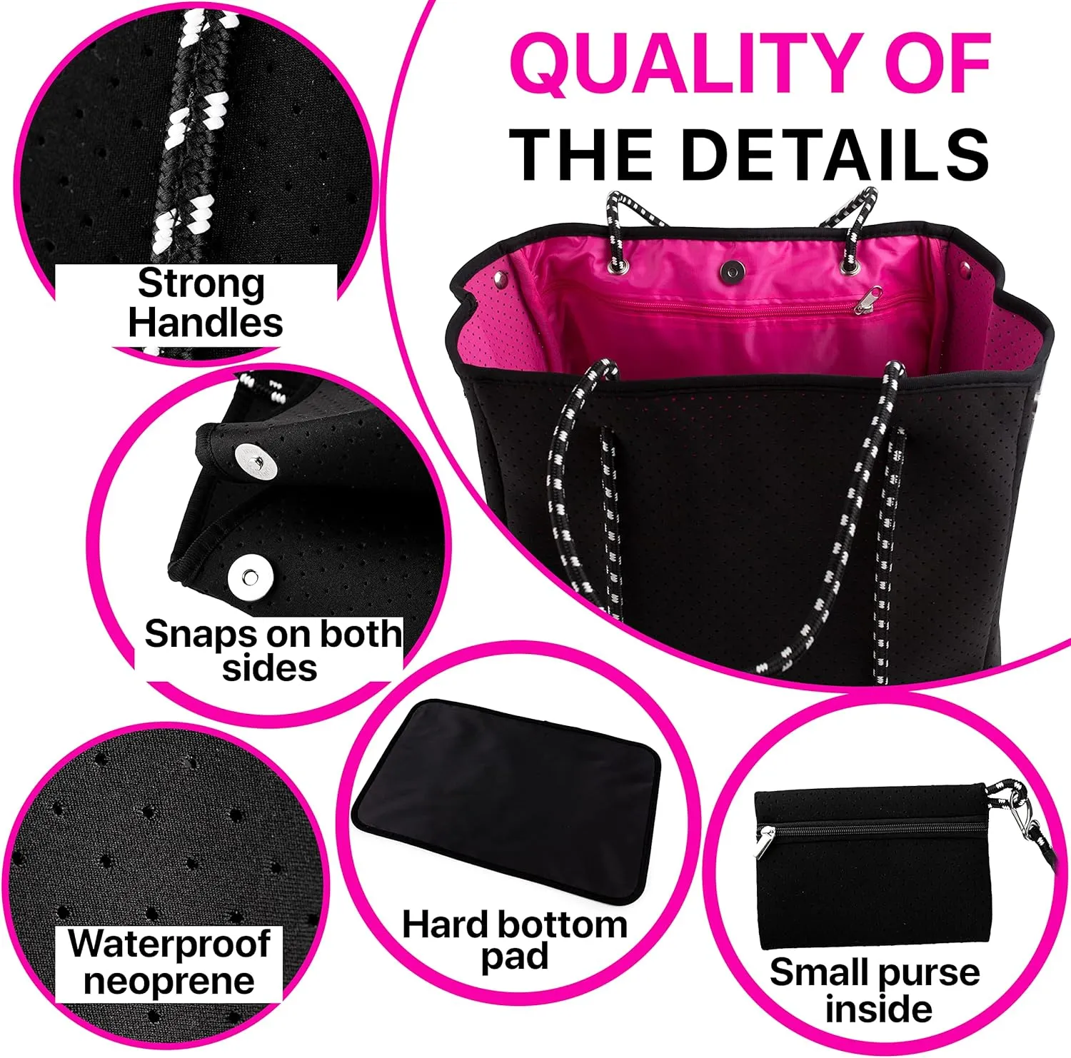 BANG&CARSEN Extra Large Beach Bag With Zipper - XXL Beach Tote Bag For Women With Many Pockets