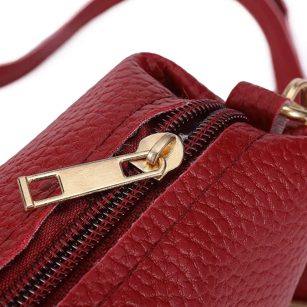 Beach Tote Bag 4 Packet Leather Solid Color Handbags Shoulder Bags Crossbody Hobo Bags Card Purse Work Travel Essential W