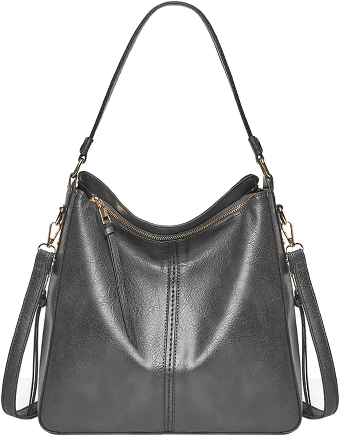 Beach Tote Bag 4 Packet Solid Color Leather Handbags Shoulder Bags Crossbody Hobo Bags Card Purse Work Travel Essential T