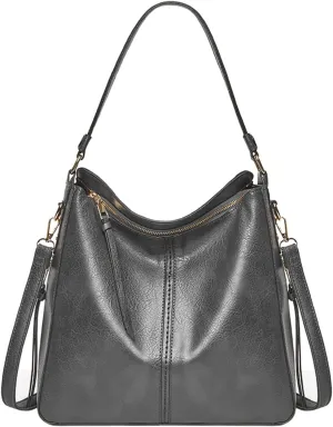 Beach Tote Bag 4 Packet Solid Color Leather Handbags Shoulder Bags Crossbody Hobo Bags Card Purse Work Travel Essential T