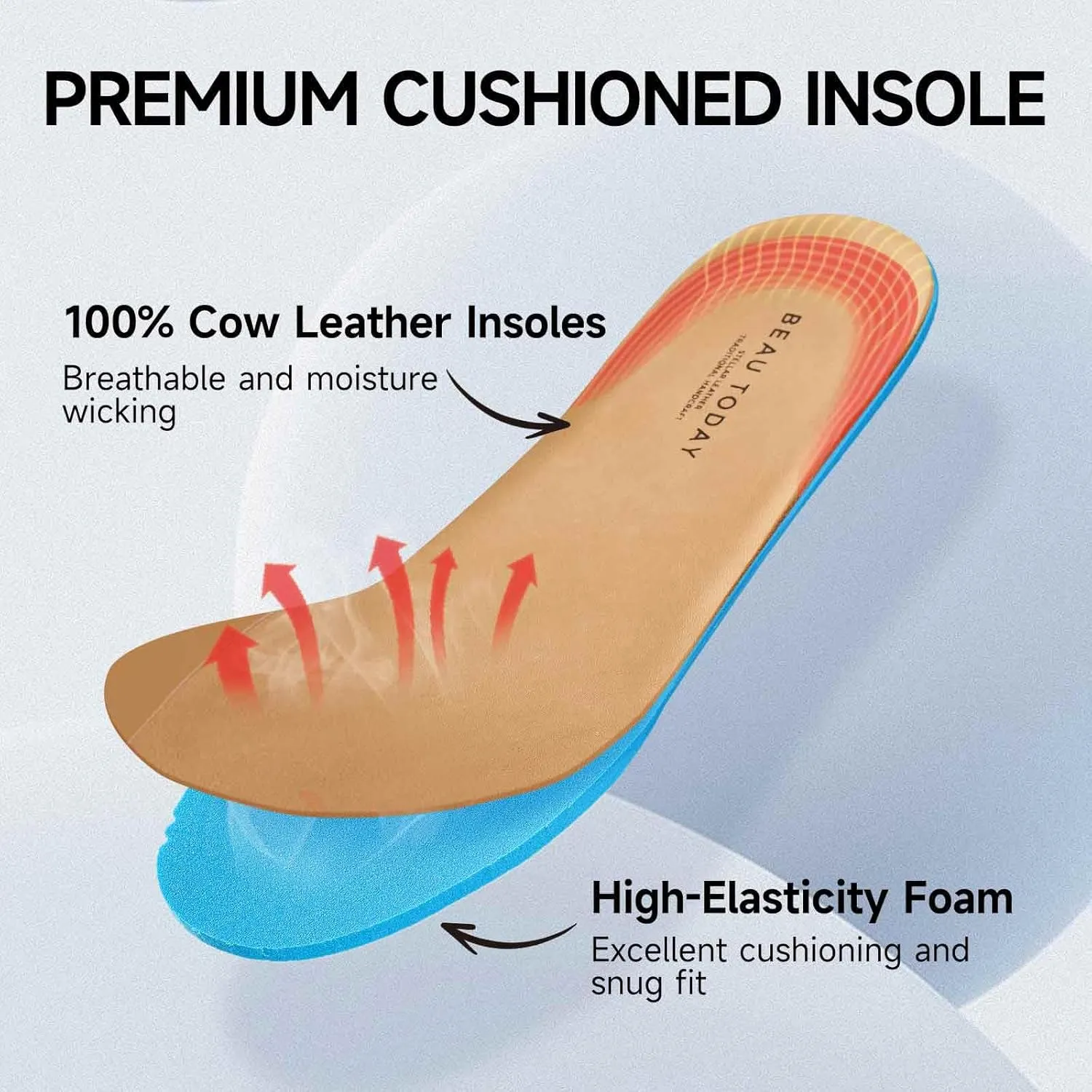 BEAU TODAY Flat Loafers for Women, Womens Leather Penny Loafers, Slip-on Flats for Women, Comfortable Dressy Business Casual Office Non-Slip Round Toe Loafers