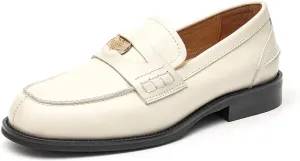 BEAU TODAY Flat Loafers for Women, Womens Leather Penny Loafers, Slip-on Flats for Women, Comfortable Dressy Business Casual Office Non-Slip Round Toe Loafers