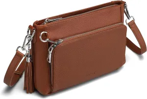 befen Anti Theft Genuine Leather Crossbody Bags for Women Handbags and Shoulder Basg with Built in Wallet RFID Leather Purse