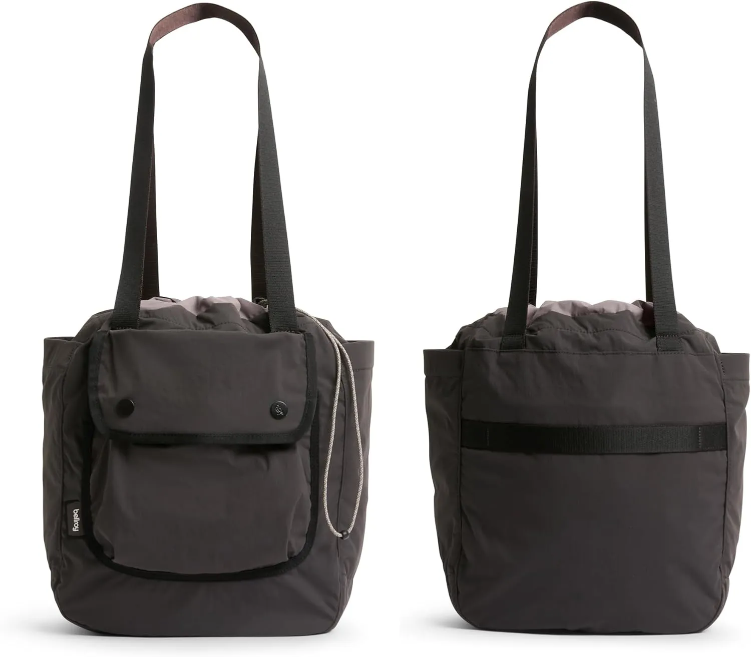 Bellroy Cinch Tote (16 liter lightweight tote bag with external organization, pop pockets, a luggage pass-through, and effortless draw-cord closure) - Charcoal