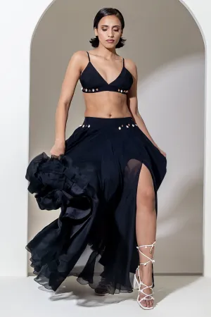 Black Organza Shell Bralette