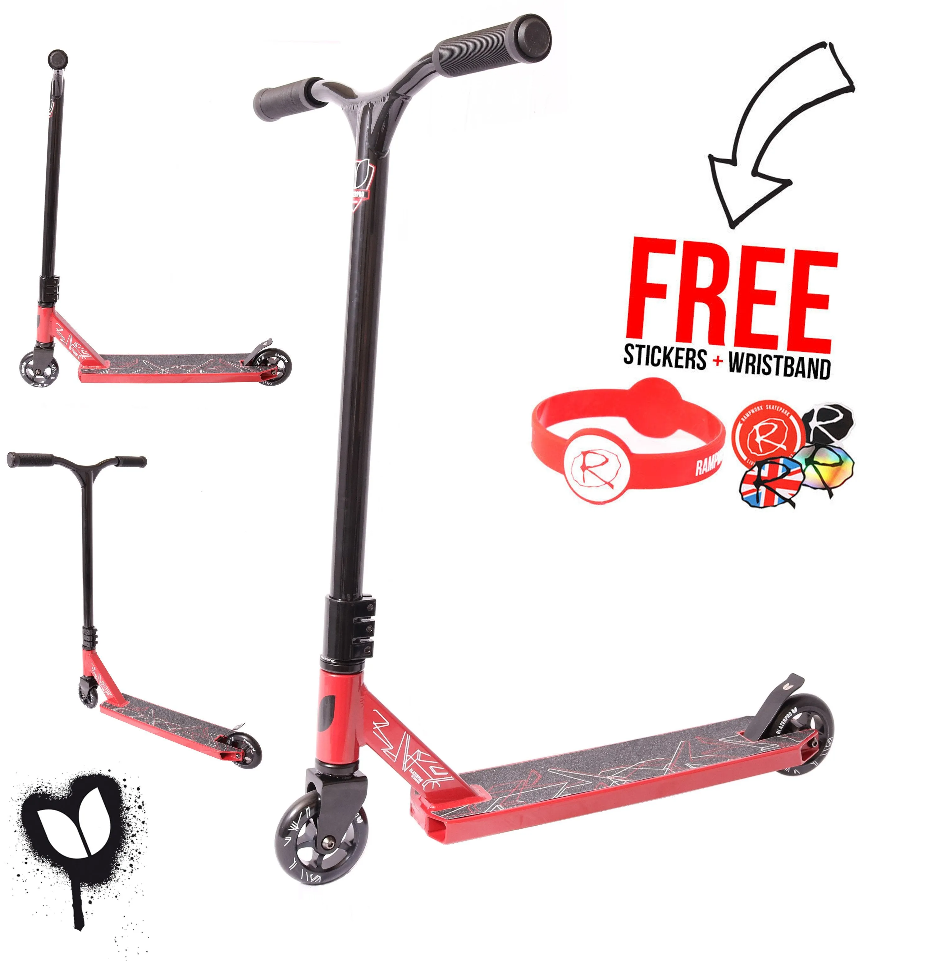 Blazer Pro Sonar Complete Stunt Scooter, Red