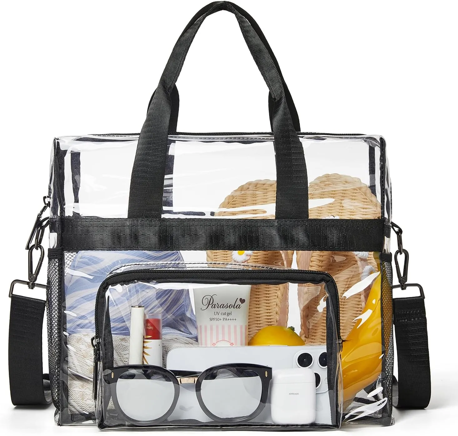 Bluome Clear Bag For Stadium Events 12612 Crossbody Beach Lunch Tote Transparent Bag Purse Stadium Approved For Women Men