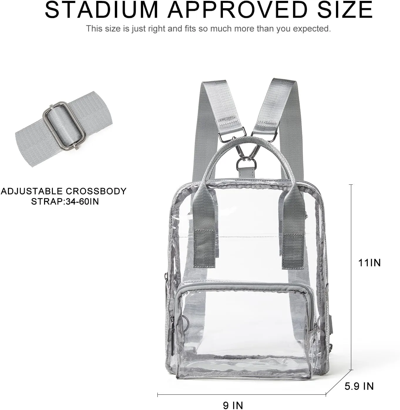 Bluome Clear Bag For Stadium Events 12612 Crossbody Beach Lunch Tote Transparent Bag Purse Stadium Approved For Women Men