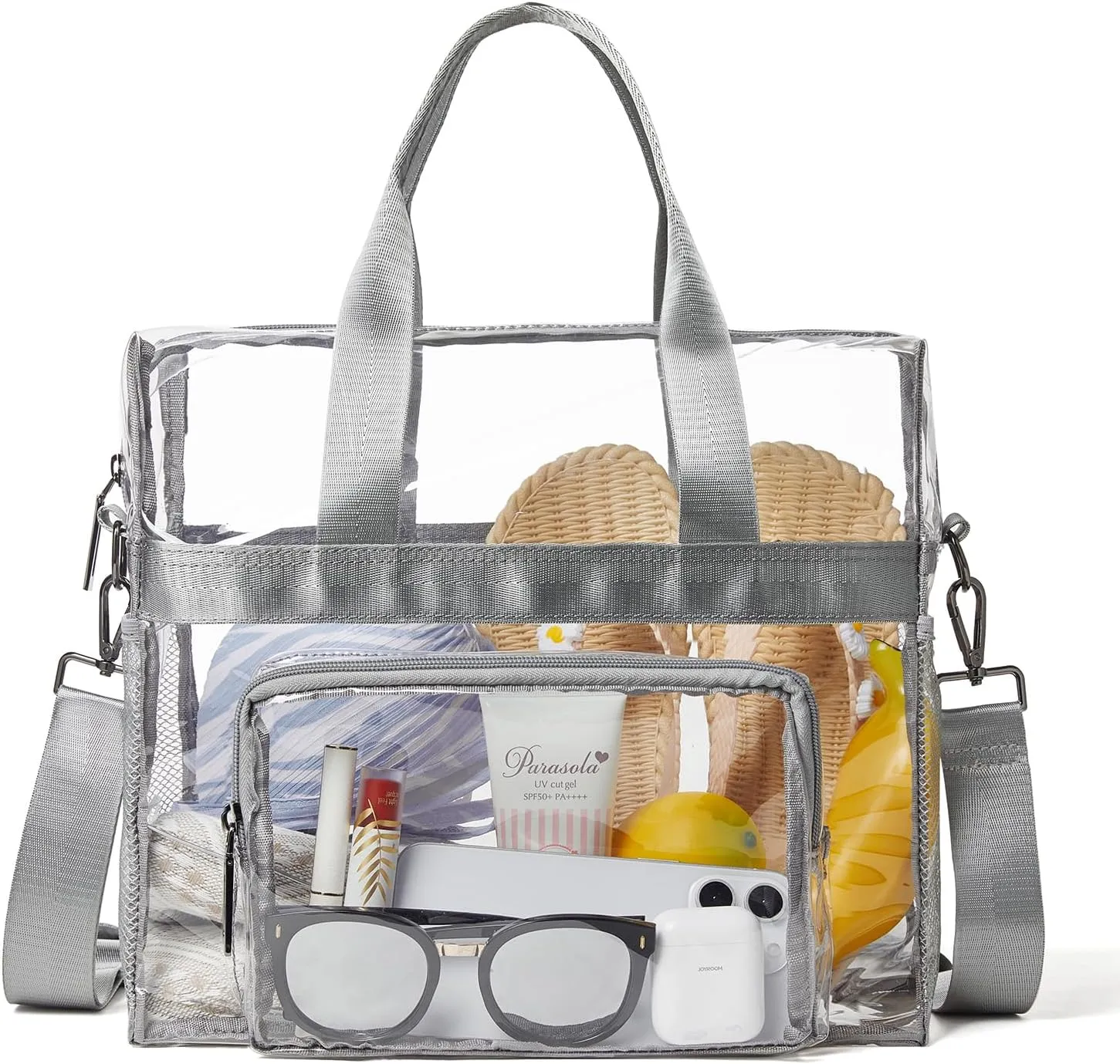Bluome Clear Bag For Stadium Events 12612 Crossbody Beach Lunch Tote Transparent Bag Purse Stadium Approved For Women Men